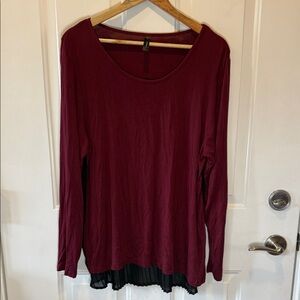 Jess Elegant Maroon Long Sleeve Women's Top